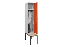 locker met bank,HxBxD 2120x400x815mm,1vak,vak B 400mm,draaigrendel