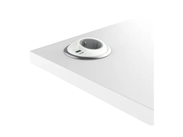 Prise pour bureau Power PixelTUF 1x Schuko + USB A+C 25W Blanc