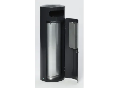 Combi-Asbak 90 Liter 1245x420mm Ral7021 Antraciet Afsluitbaar Staal