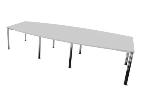 vergadertafel,HxBxD 740x3200x1400mm,vatvormig,MP-lichtgrijs