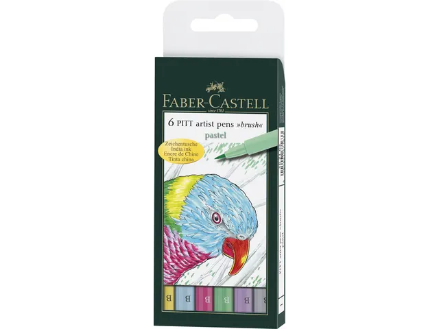 Feutre Faber-Castell Pitt Artist Pen Brush étui a 6 pieces pastel