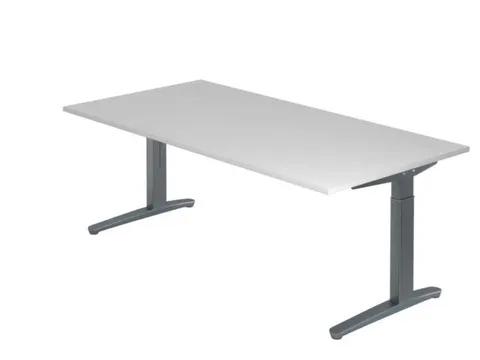 In hoogte verstelbaar bureau,HxBxD 680-850x2000x1000mm,blad grijs