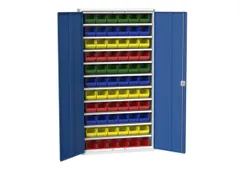 Systeemkast 2000x1050x350mm 66bakken 10xlegbord RAL7035+RAL5010