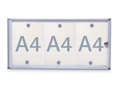 Vitrine Maulextraslim 3xa4 Aluminium Binnen