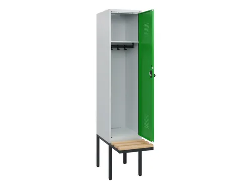 locker met bank,HxBxD 1950x400x815mm,1vak,vak B 400mm,draaigrendel