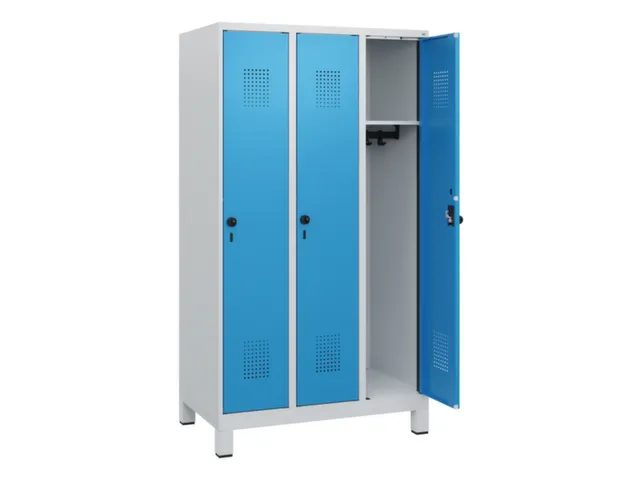 schoollocker,HxBxD 1630x900x500mm,3vak,vak B 300mm,draaigrendel,voeten