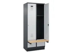 locker met bank,HxBxD 1950x800x815mm,2vak,vak B 400mm,cilinderslot