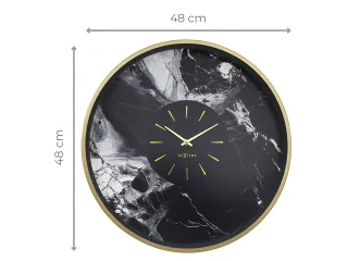 Wandklok NeXtime Marble Duo 48cm goud metaal - 9