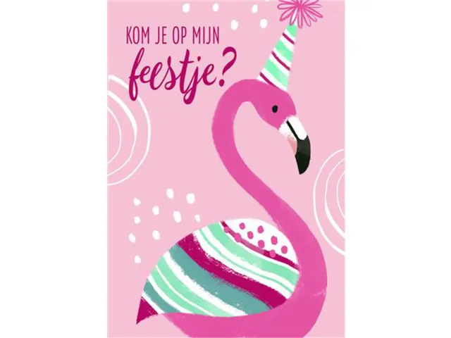 Wenskaart Hallmark uitnodiging flamingo pak à 5 stuks