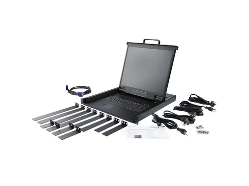 1-Port KVM Console 19 inch LCD Rack 1U USB QWERTY Keyboard
