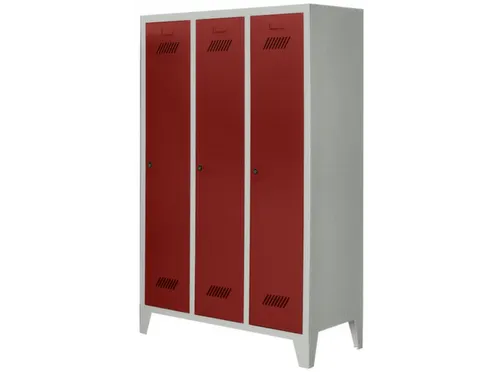 lockerkast v. kinderen,HxBxD 1600x930x500mm,3vak,RAL7035,front RAL3000