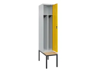locker met bank,voor scheiding van kleding,HxBxD 2120x400x815mm,1vak - 1