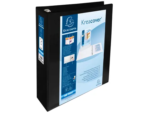 Ringmap Pp Personaliseerbaar Kreacover 4D-Ringen 60mm A4 Maxi Zwart