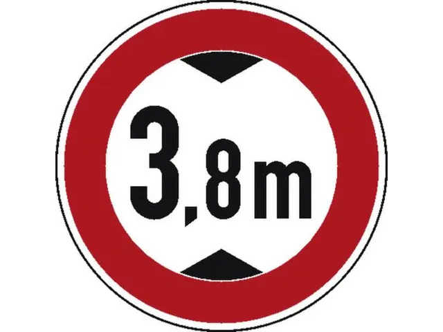 verkeersbord,verbod v. voertuigen boven hoogte,conform StVO,aluminium