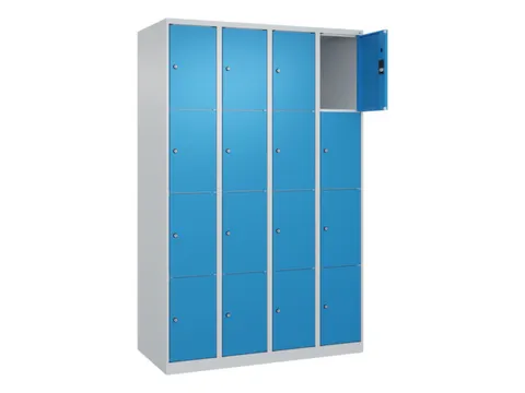 lockerkast,HxBxD 1850x1200x500mm,4x4vakken,vak B 300mm,cil.-slot