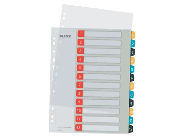 Cosy tabbladenA4 11-gaatsperforatie PP set 1-12