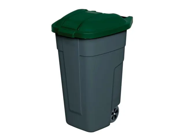 Afvalbak 100 Liter HxBxD 850x510x550mm Pp Romp Antraciet Deksel Groen