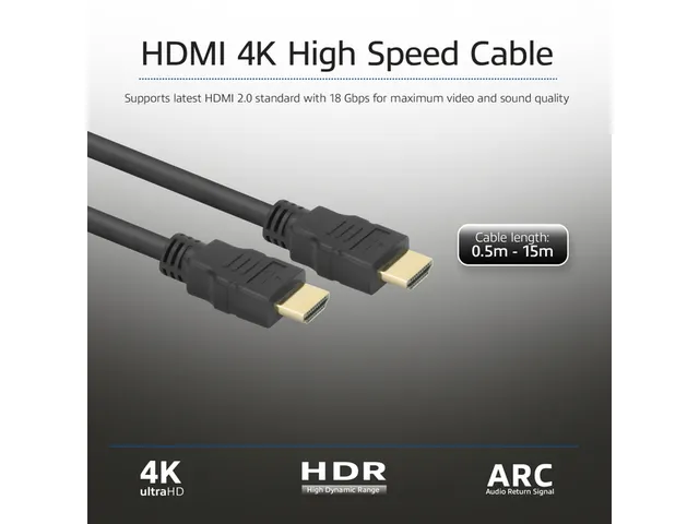 Kabel ACT HDMI ETH4K M/M zwart 2 meter