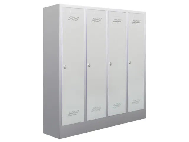 lockerkast v. kinderen,HxBxD 1600x1230x500mm,RAL7035,front RAL5012