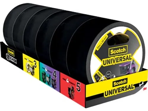 ducttape Universal, ft 48 mm x 25 m, zwart