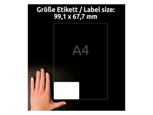 etiket Avery ILK 99,1x67,7mm recycled 100 vel 8 etiketten per vel wit