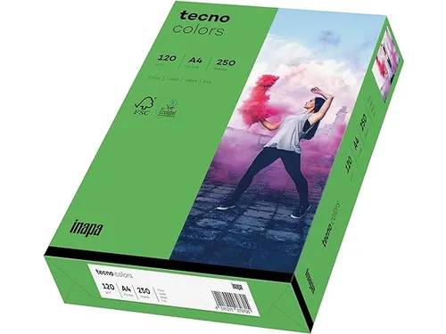 Inapa Tecno colors Gekleurd papier A4 Intens Groen 120 gram 250 vel