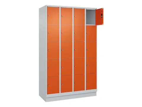 lockerkast,HxBxD 1950x1200x500mm,4x5vakken,vak B 300mm,cil.-slot