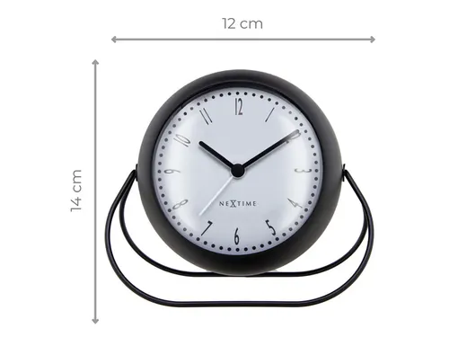 Wekker NeXtime Bubble alarm clock 11x8cm zwart metaal