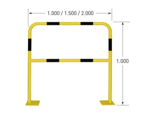 beschermbeugel,v. binnen,HxB 1000x2000mm,staal,geel/zwart