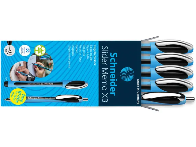 Balpen Schneider Memo XB Black box assorti doos a 4 + 1 Slider Rave gr
