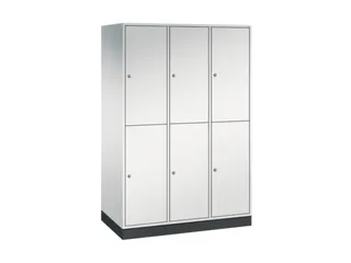 Dubbeldekse garderobekast,RAL 7035,HxBxD 1950x1220x600mm,3x2vak. - 2