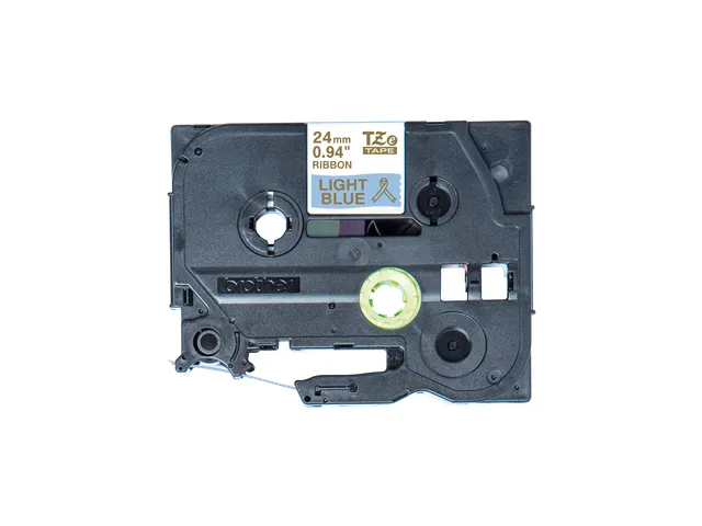 Cassette originale à ruban tissu or sur bleu clair pour étiqueteuse