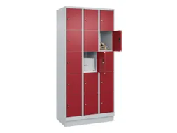 lockerkast,HxBxD 1950x900x500mm,3x5vakken,vak B 300mm,cil.-slot,sokkel