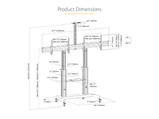 Dual TV Standaard op Wielen voor 37-60 Inch VESA TV's - 16