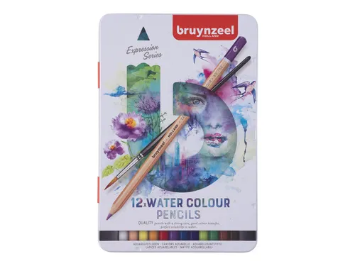 Kleurpotloden Bruynzeel Expression aquarel assorti blik à 12 stuks