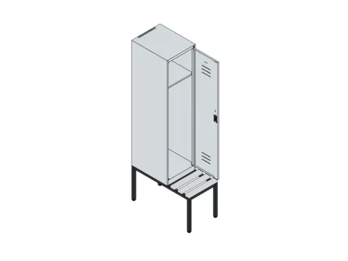 locker met bank,HxBxD 1950x400x815mm,1vak,vak B 400mm,cil.-slot