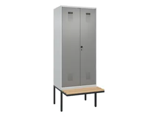 locker met bank,voor scheiding van kleding,HxBxD 2120x800x815mm,2vak - 2