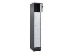 lockerkast,HxBxD 1950x300x500mm,1x5vakken,vak B 300mm,cil.-slot,sokkel