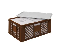 Euronorm-stapelbak,m. 2isoleerboxen,HxLxB 240x600x400mm,43/10,4l,HDPE