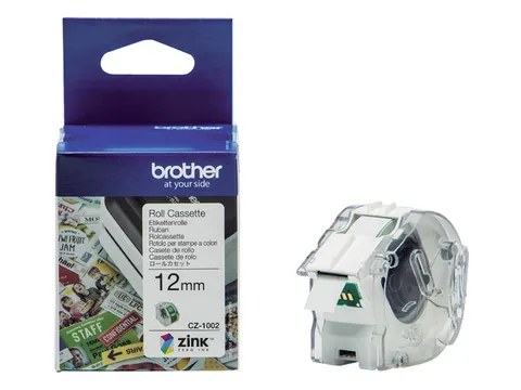 Labeletiket Brother CZ-1002 12mmX5m kleur opdruk