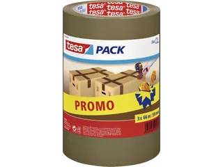 Verpakkingstape Tesapack 57529 50mmx66m bruin PP promopack - 1