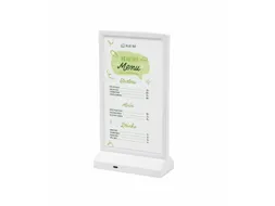 Verlichte Tafelstandaard T-Stand LED Dubbelzijdig DL 99x210mm Wit