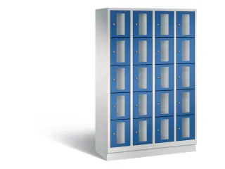 Lockerkast 1800x1190x500mm 4x5 vakken Cilinderslot, Sokkel, RAL5010 - 2