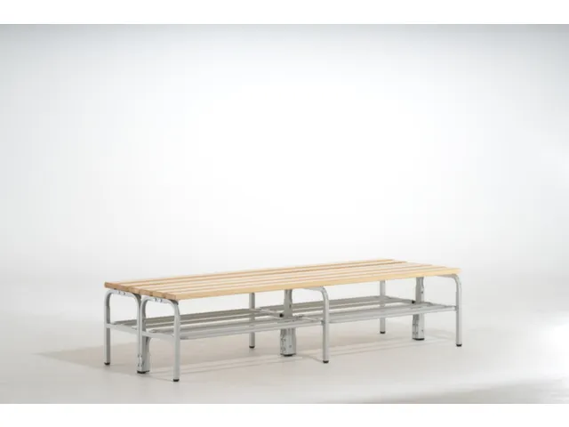 banc double HxLxP 450x1500x700mm barrettes en bois