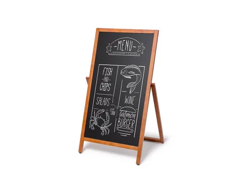 Krijtstoepbord Houten A-Bord Flip 55x105cm Lichtbruin