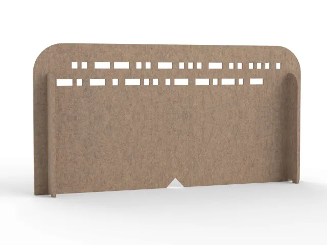 Akoestisch PET-vilt scheidingsscherm M 100x15cm beige