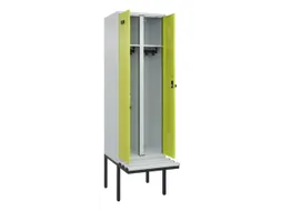 locker met bank,voor scheiding van kleding,HxBxD 2120x600x815mm,2vak