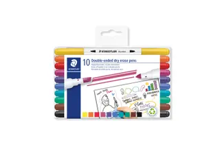 Whitebordstiften Staedtler dubbele punt dry erase set à 10 kleuren - 2