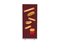 Roll-Banner 85x200 complete set met print "Sandwichs En-cas Frites"