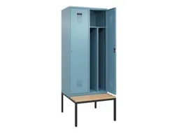 locker met bank,voor scheiding van kleding,HxBxD 2120x800x815mm,2vak